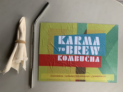 Receta y sorbete inox del kit de kombucha en casa de Karma to brew